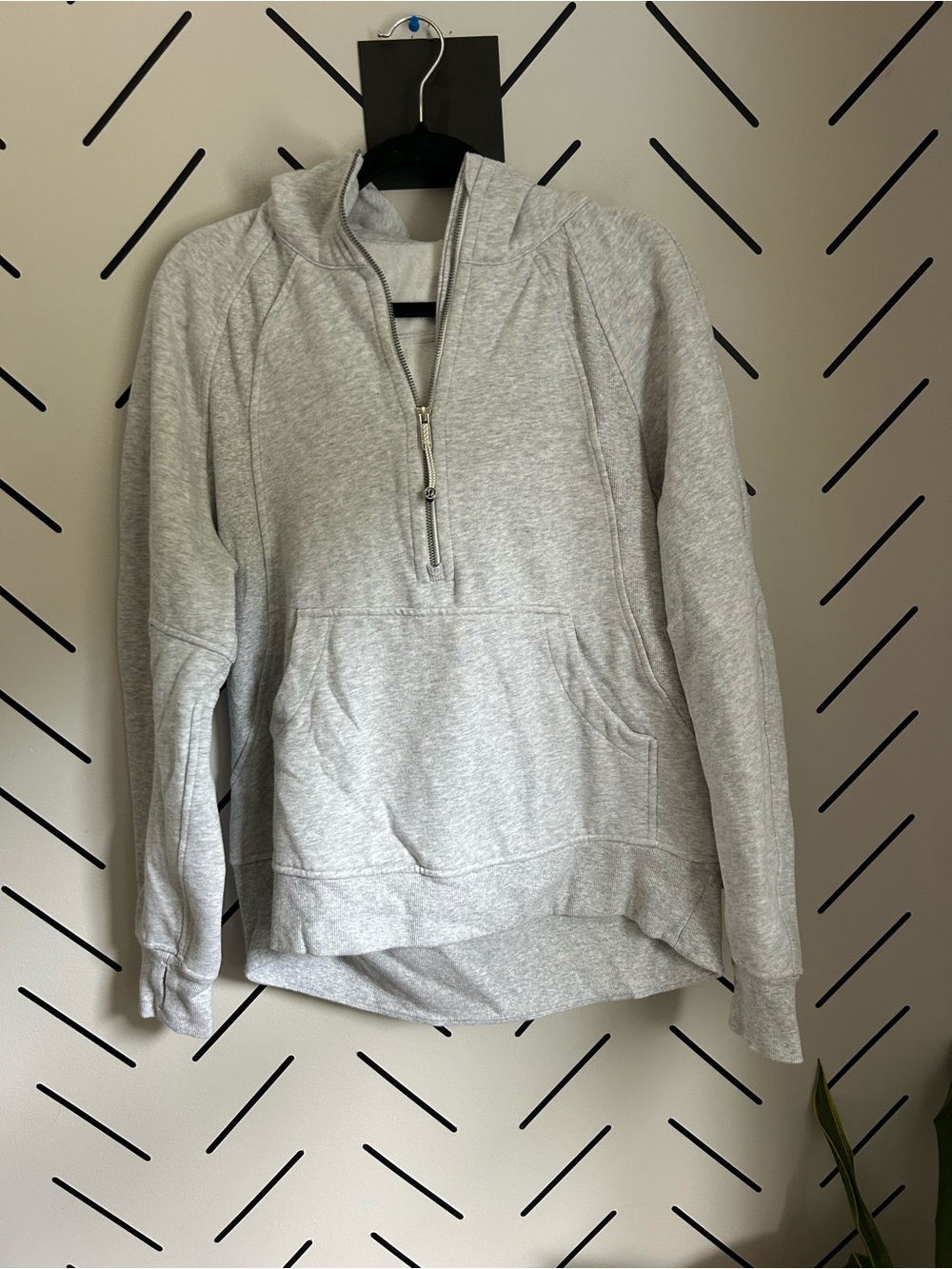 Lululemon grey oversized full length scuba hoodie m/l